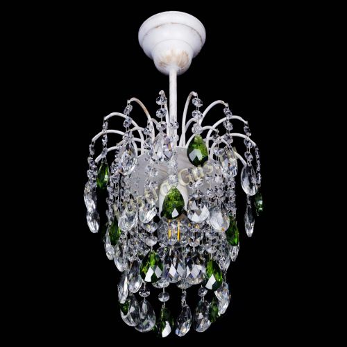 Люстра Зима журавлик зеленая (белая патина) в Саратове Гусь Хрустальный