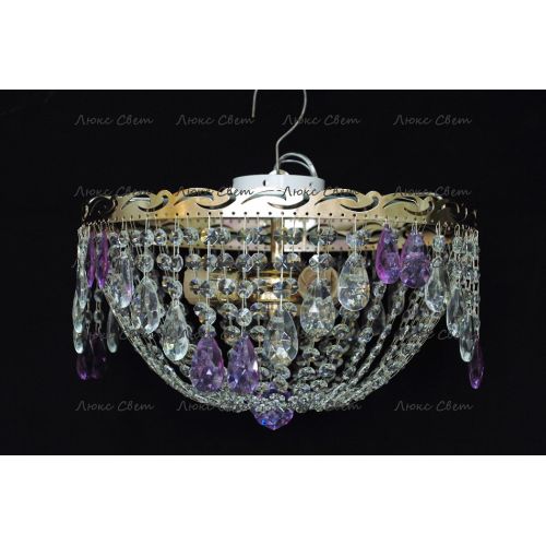 Люстра Анжелика журавлик фиолетовая в Саратове Гусь Хрустальный