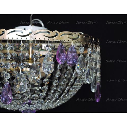 Люстра Анжелика журавлик фиолетовая в Саратове Гусь Хрустальный