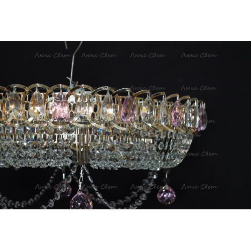 Люстра Кольцо блин розовая в Саратове Гусь Хрустальный