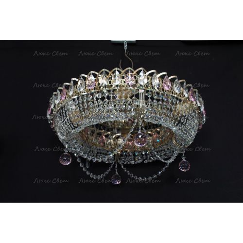 Люстра Кольцо блин розовая в Саратове Гусь Хрустальный