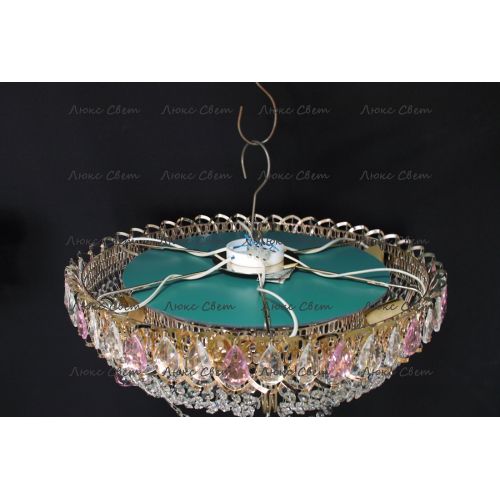 Люстра Кольцо блин розовая в Саратове Гусь Хрустальный