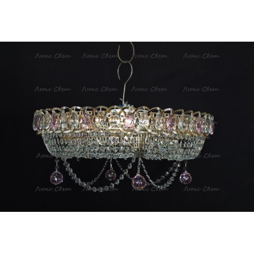 Люстра Кольцо блин розовая в Саратове Гусь Хрустальный