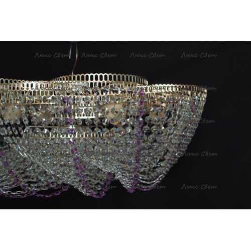 Люстра Лотос Елена сиреневая в Саратове Гусь Хрустальный