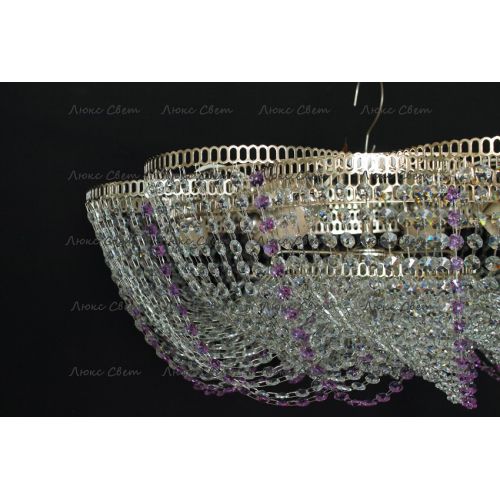 Люстра Лотос Елена сиреневая в Саратове Гусь Хрустальный