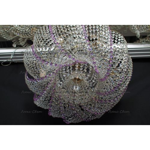 Люстра Лотос Елена сиреневая в Саратове Гусь Хрустальный