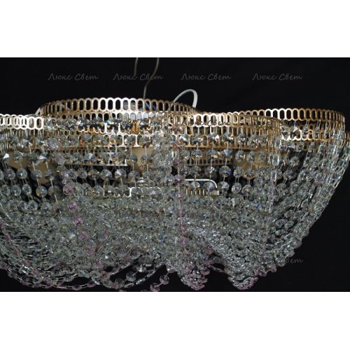 Люстра Лотос Елена розовая в Саратове Гусь Хрустальный