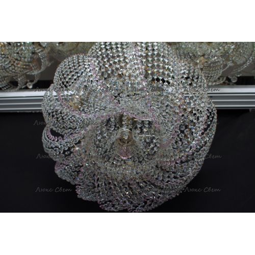 Люстра Лотос Елена розовая в Саратове Гусь Хрустальный