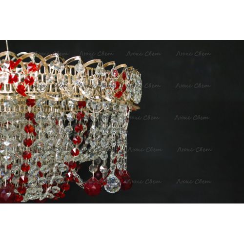 Люстра Водоворот Мария красная  в Саратове Гусь Хрустальный