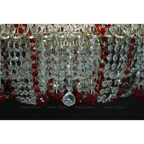 Люстра Водоворот Мария красная  в Саратове Гусь Хрустальный