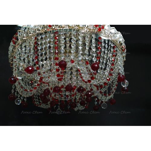 Люстра Водоворот Мария красная  в Саратове Гусь Хрустальный