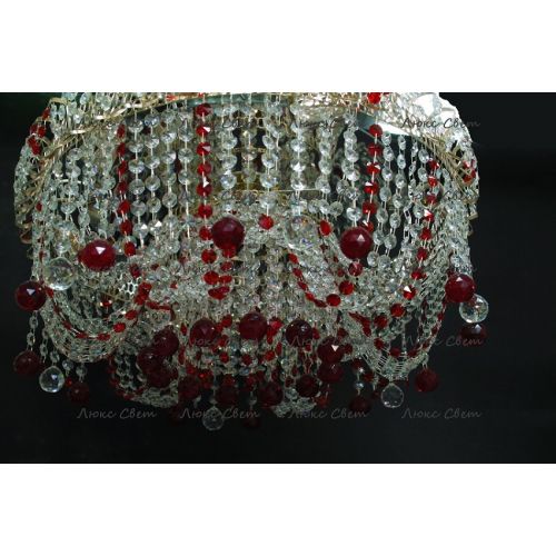 Люстра Водоворот Мария красная  в Саратове Гусь Хрустальный