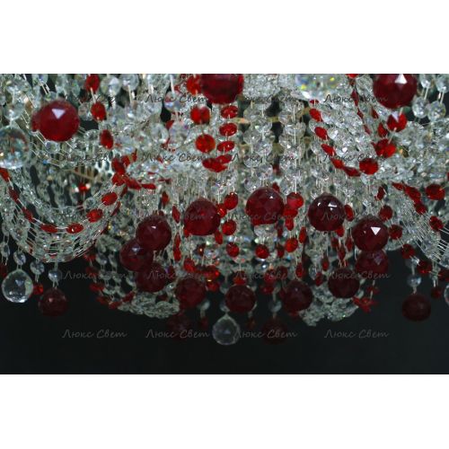 Люстра Водоворот Мария красная  в Саратове Гусь Хрустальный