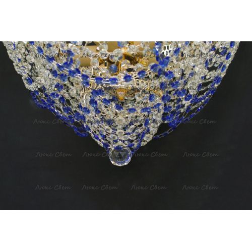 Люстра Водопад Роза синяя в Саратове Гусь Хрустальный