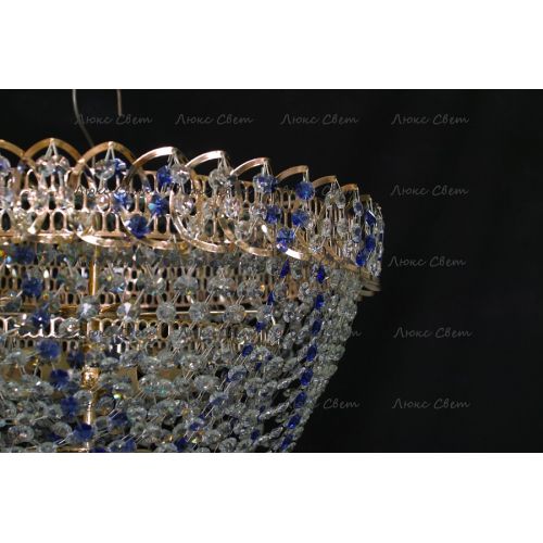 Люстра Водопад Роза синяя в Саратове Гусь Хрустальный