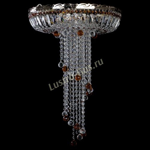 Люстра Анжелика №2 длинная шар 30 мм чайная  в Саратове Гусь Хрустальный