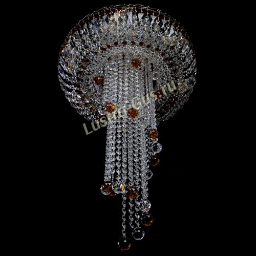 Люстра Анжелика №2 длинная шар 30 мм чайная  в Саратове Гусь Хрустальный