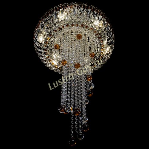 Люстра Анжелика №2 длинная шар 30 мм чайная  в Саратове Гусь Хрустальный