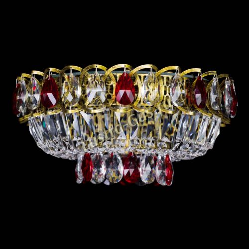 Люстра Астра Бутон №1 красная под бронзу в Саратове Гусь Хрустальный