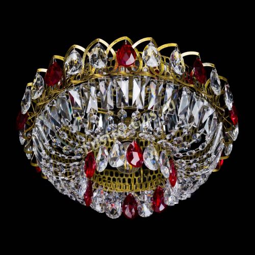 Люстра Астра Бутон №1 красная под бронзу в Саратове Гусь Хрустальный