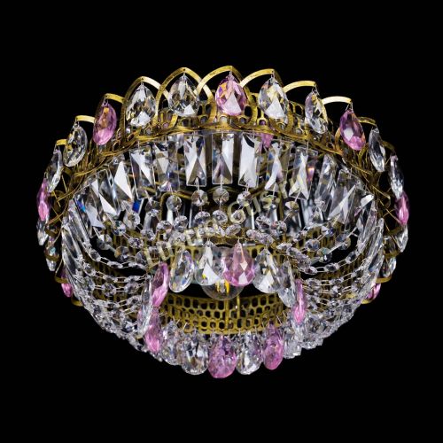 Люстра Астра Бутон №1 розовая под бронзу в Саратове Гусь Хрустальный