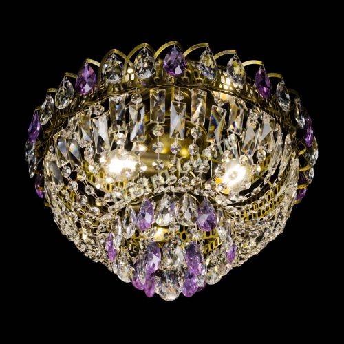 Люстра Астра Бутон №3 фиолетовая под бронзу в Саратове Гусь Хрустальный