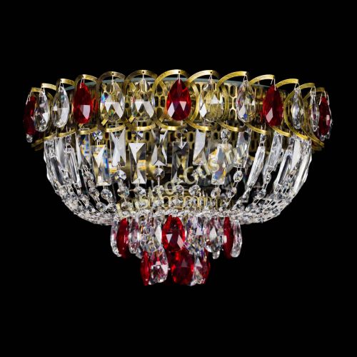 Люстра Астра Бутон №3 красная под бронзу в Саратове Гусь Хрустальный