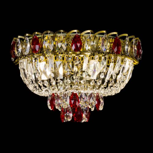 Люстра Астра Бутон №3 красная под бронзу в Саратове Гусь Хрустальный