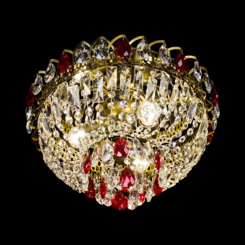 Люстра Астра Бутон №3 красная под бронзу в Саратове Гусь Хрустальный