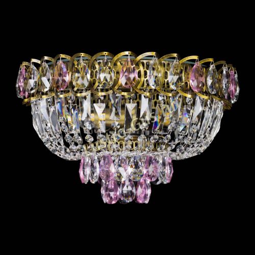 Люстра Астра Бутон №3 розовая под бронзу в Саратове Гусь Хрустальный