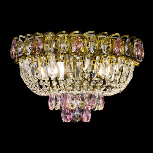 Люстра Астра Бутон №3 розовая под бронзу в Саратове Гусь Хрустальный