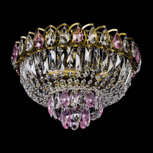 Люстра Астра Бутон №3 розовая под бронзу в Саратове Гусь Хрустальный