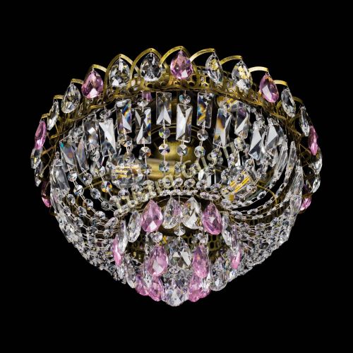 Люстра Астра Бутон №3 розовая под бронзу в Саратове Гусь Хрустальный