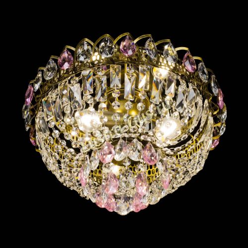 Люстра Астра Бутон №3 розовая под бронзу в Саратове Гусь Хрустальный