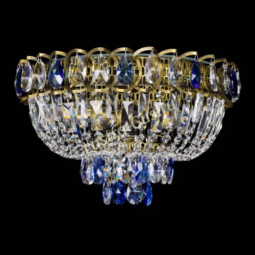 Люстра Астра Бутон №3 синяя под бронзу в Саратове Гусь Хрустальный