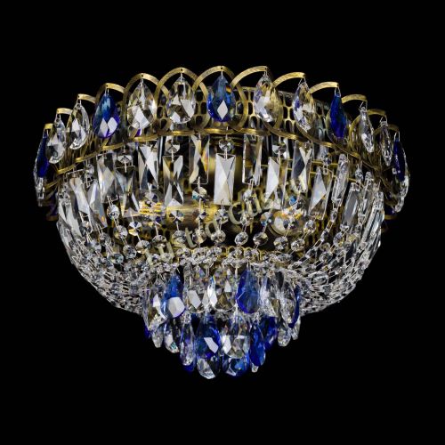 Люстра Астра Бутон №3 синяя под бронзу в Саратове Гусь Хрустальный