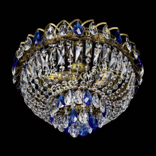 Люстра Астра Бутон №3 синяя под бронзу в Саратове Гусь Хрустальный