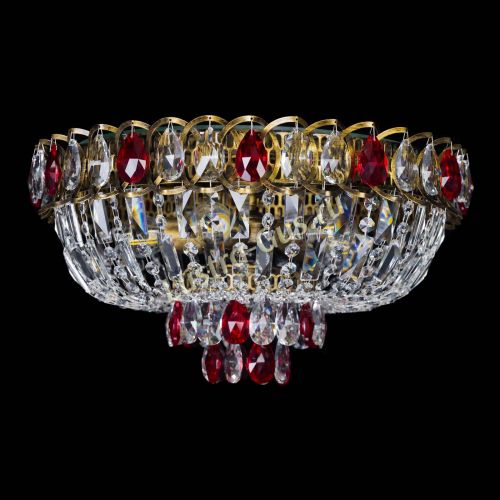 Люстра Астра Бутон №5 красная под бронзу в Саратове Гусь Хрустальный