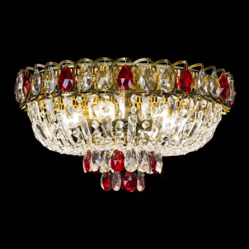 Люстра Астра Бутон №5 красная под бронзу в Саратове Гусь Хрустальный