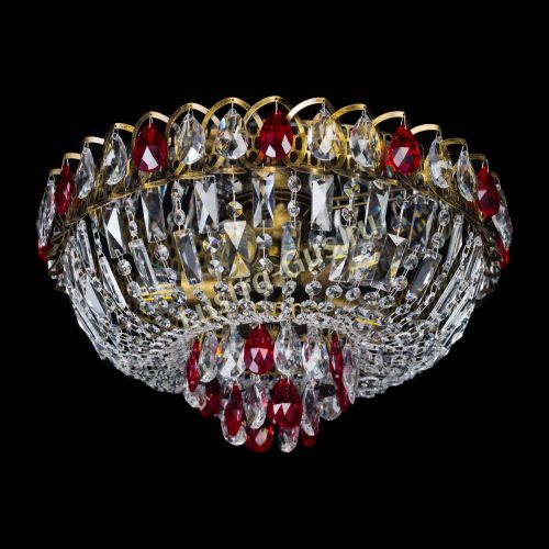 Люстра Астра Бутон №5 красная под бронзу в Саратове Гусь Хрустальный