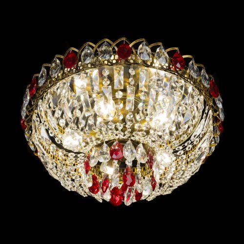 Люстра Астра Бутон №5 красная под бронзу в Саратове Гусь Хрустальный