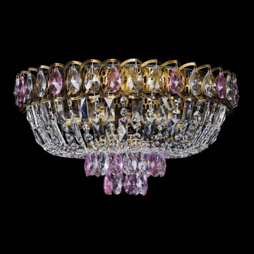 Люстра Астра Бутон №5 розовая под бронзу в Саратове Гусь Хрустальный