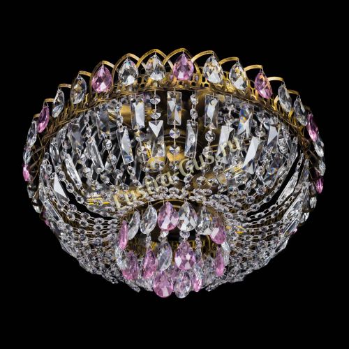 Люстра Астра Бутон №5 розовая под бронзу в Саратове Гусь Хрустальный