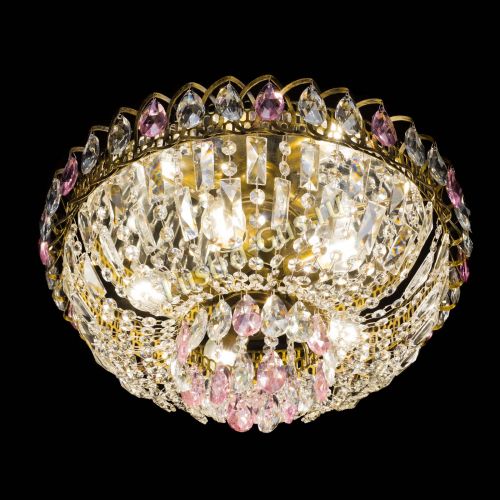 Люстра Астра Бутон №5 розовая под бронзу в Саратове Гусь Хрустальный