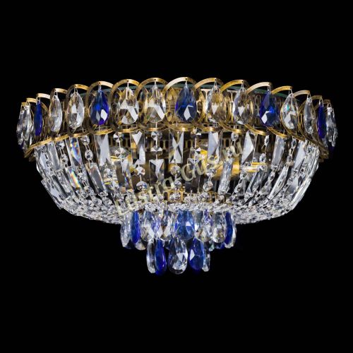 Люстра Астра Бутон №5 синяя под бронзу в Саратове Гусь Хрустальный