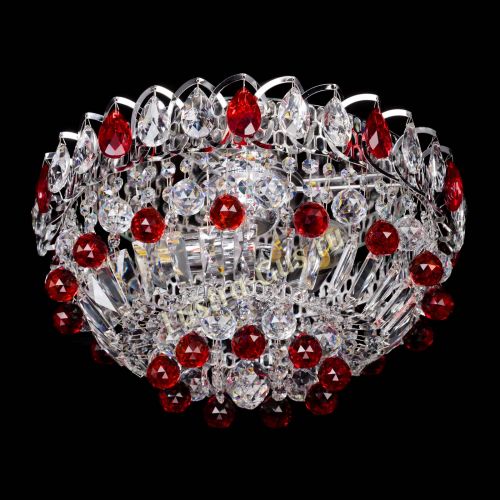 Люстра Астра Шар №3 Красная в Саратове Гусь Хрустальный