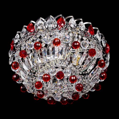 Люстра Астра Шар №3 Красная в Саратове Гусь Хрустальный
