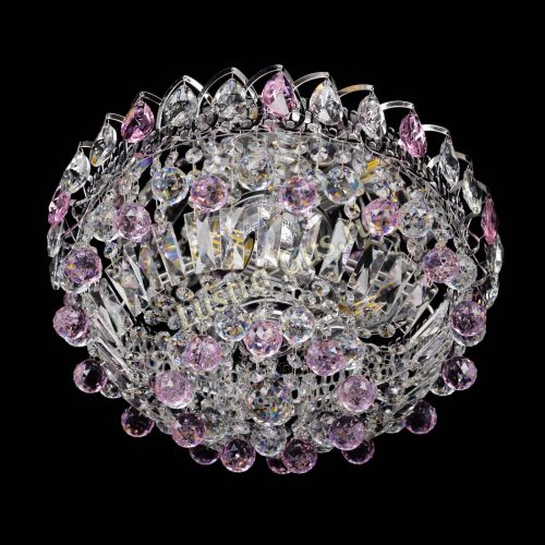 Люстра Астра Шар №3 Розовая в Саратове Гусь Хрустальный