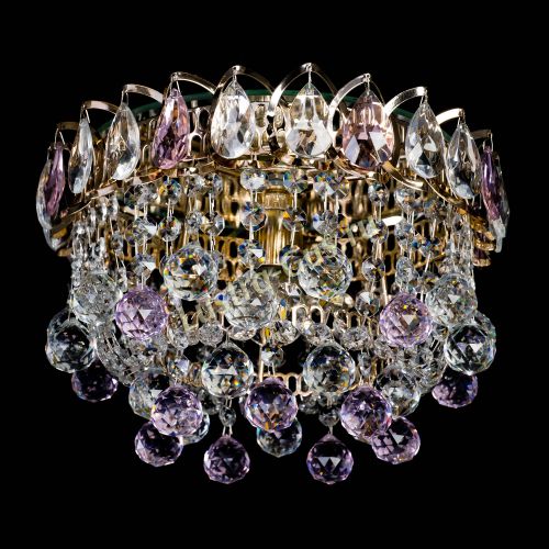 Люстра Астра Шар розовая в Саратове Гусь Хрустальный