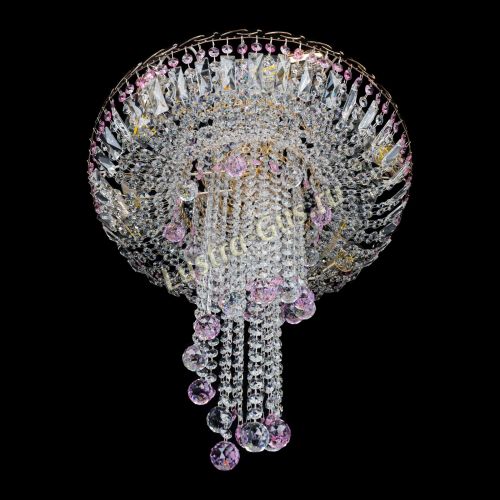 Люстра Диана №6 Шар 30 розовая в Саратове Гусь Хрустальный